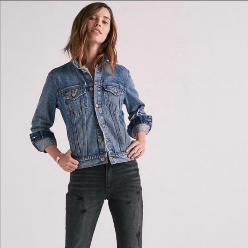 Lucky Brand Tomboy Trucker Blue Denim Jean Jacket